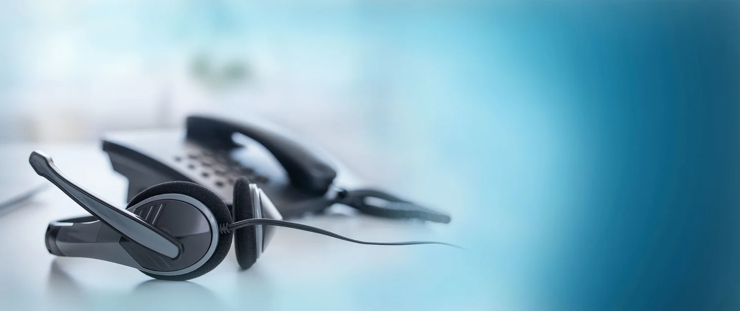 Headset used by a remote receivables professional